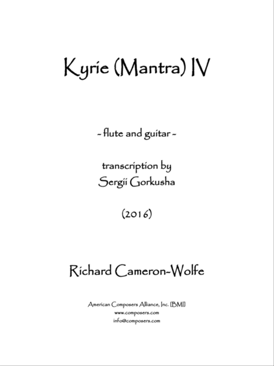 [Cameron-Wolfe] Kyrie (Mantra) IV Flute scores gallery preview page 3
