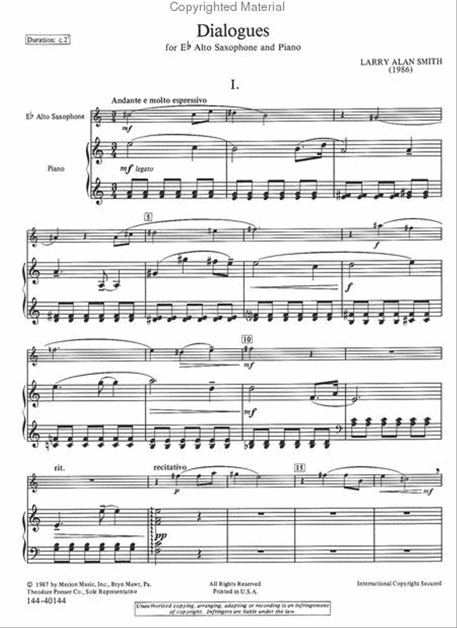 Dialogues Dialogues Chamber Music scores gallery preview page 2