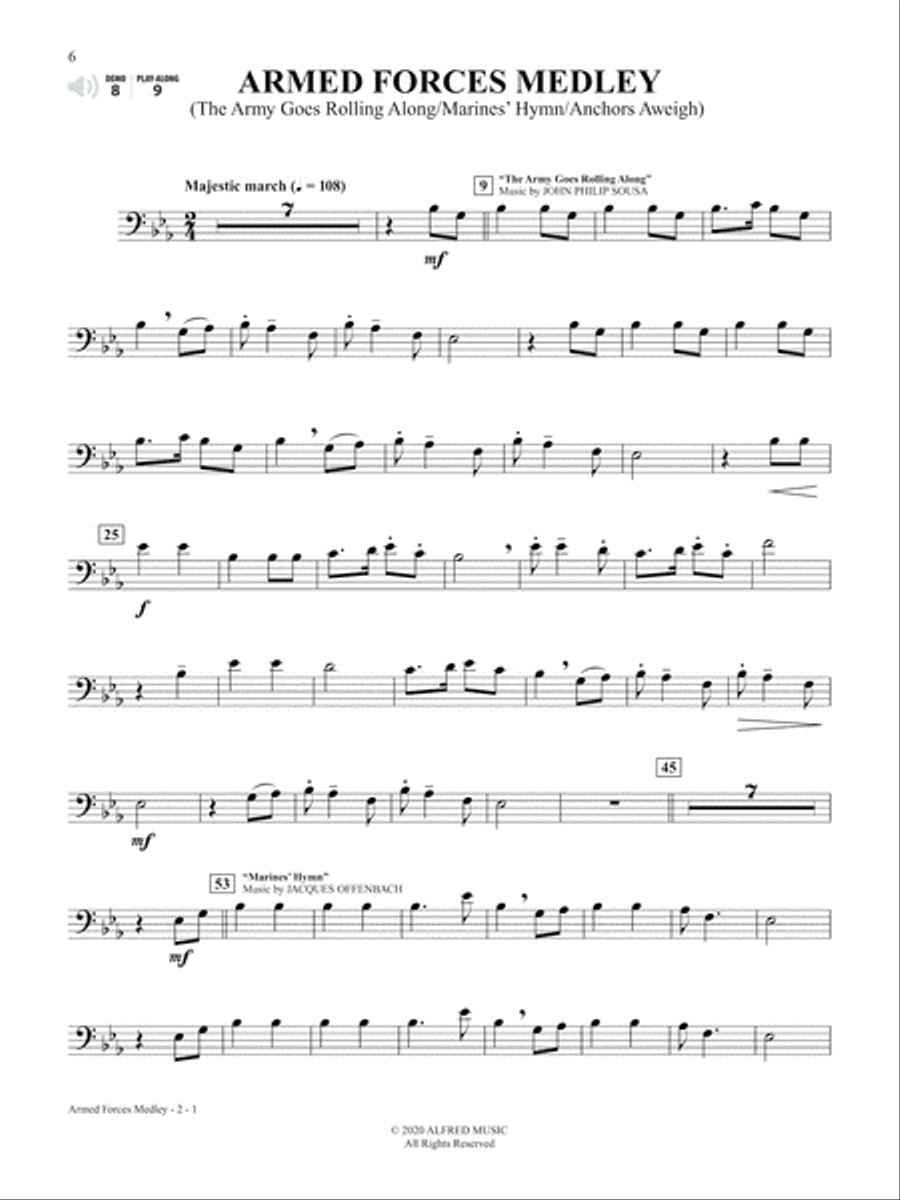 Patriotic Favorites Instrumental Solos Trombone Solo scores gallery preview page 3