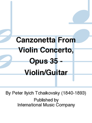 Book cover for Canzonetta From Violin Concerto, Opus 35 - Violin/Guitar