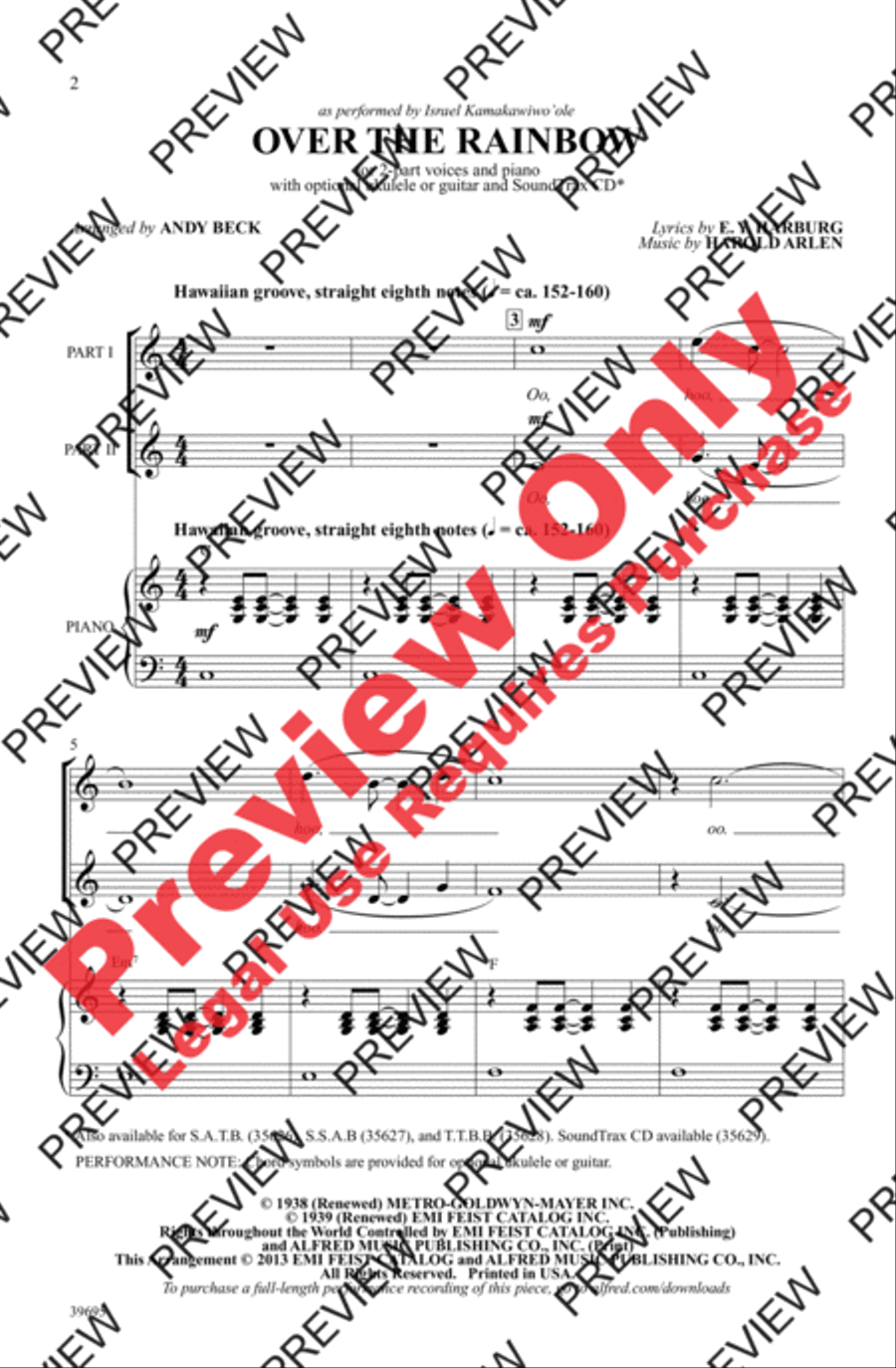 Over the Rainbow 2-Part scores gallery preview page 13