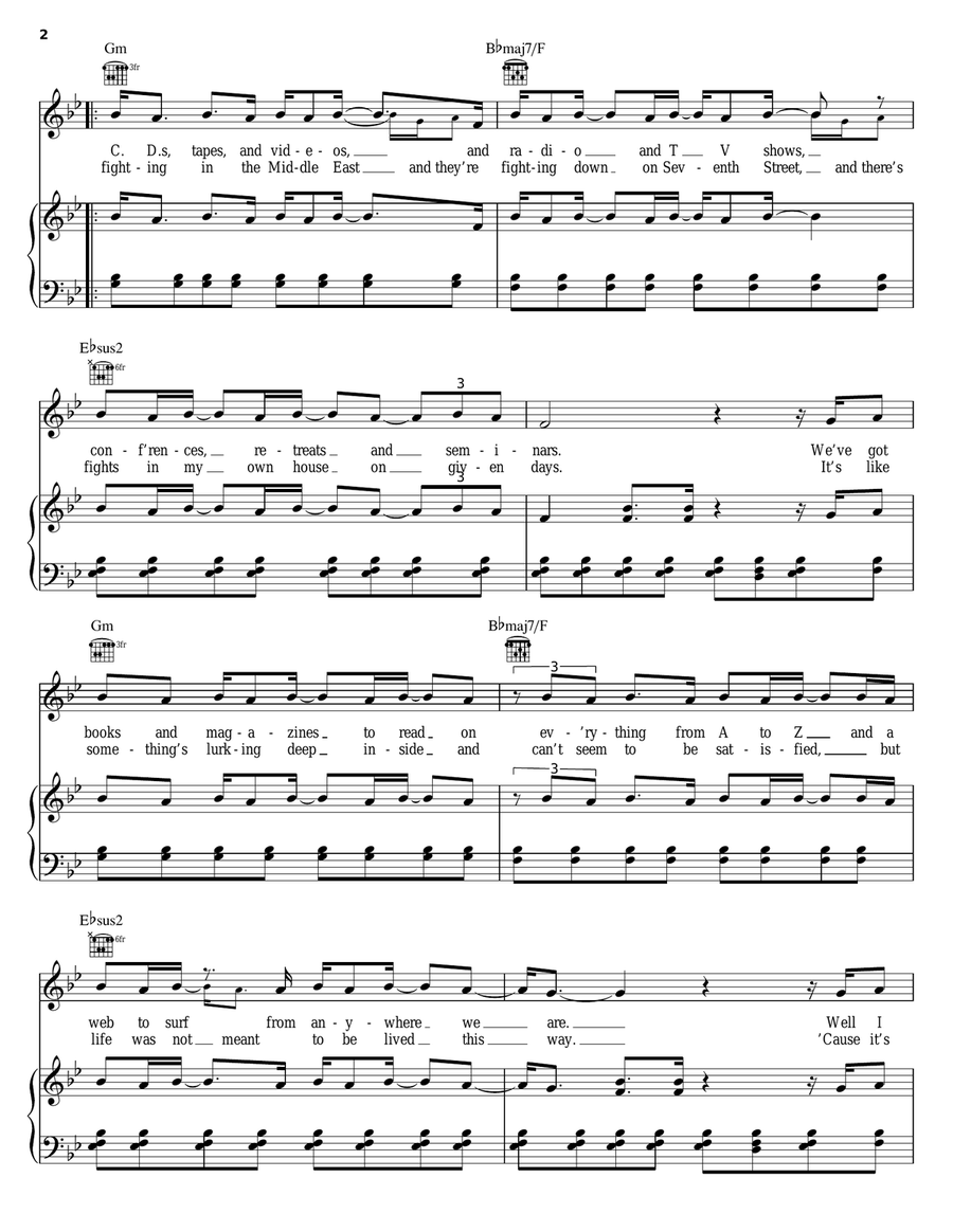 All About Love All About Love Piano, Vocal, Guitar scores gallery preview page 2