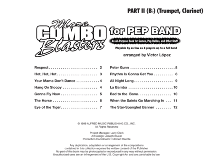 More Combo Blasters for Pep Band - Part II (Trumpet, Clarinet) image number null