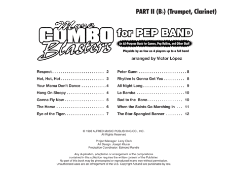 More Combo Blasters for Pep Band - Part II (Trumpet, Clarinet) image number null