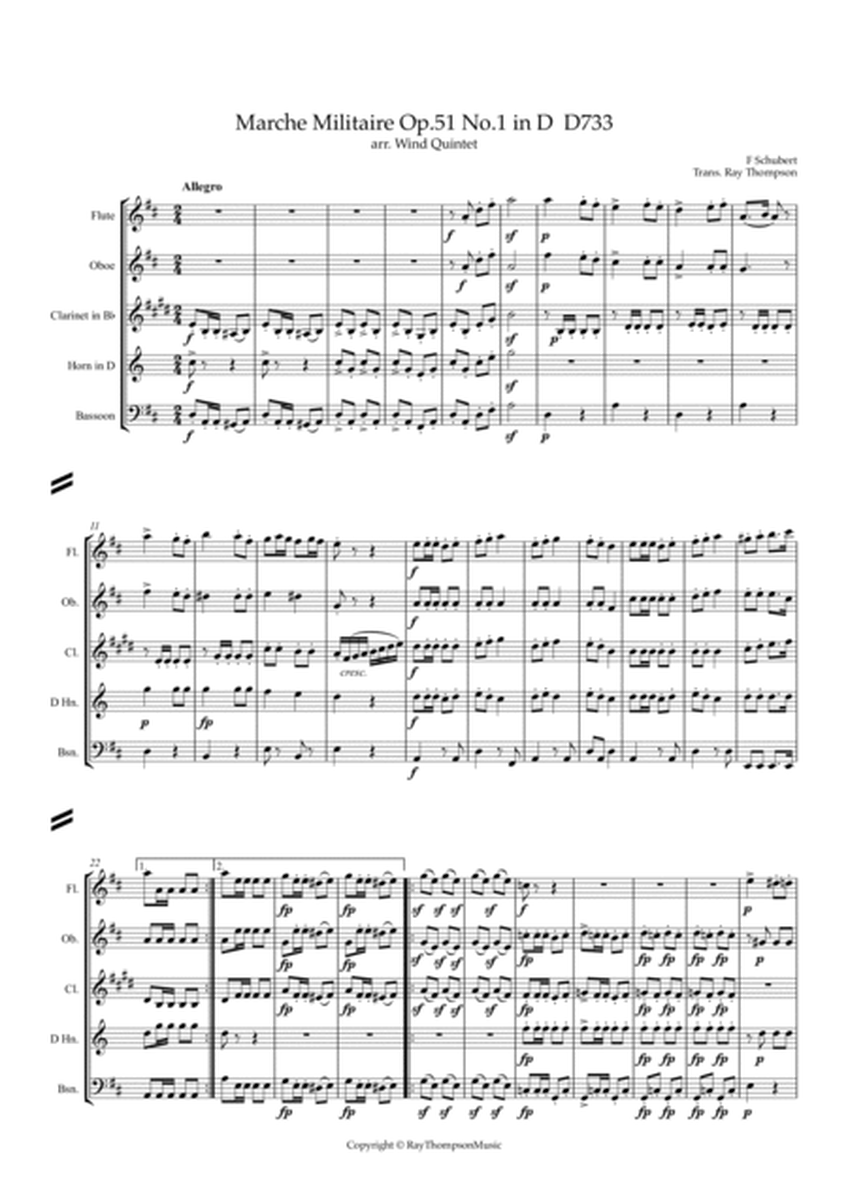Schubert: Marche Militaire Op.51 No.1 in D D733 - wind quintet image number null