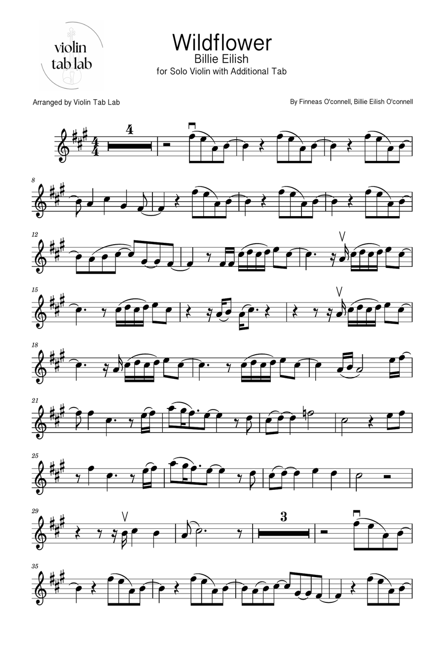 Wildflower Violin Solo scores gallery preview page 5