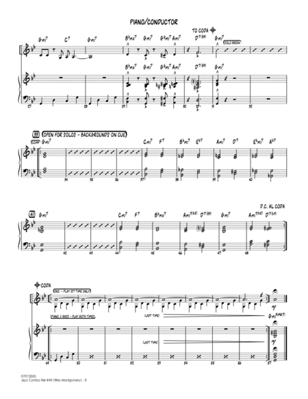 Jazz Combo Pak #49 (Wes Montgomery) (arr. Mark Taylor) - Piano/Conductor