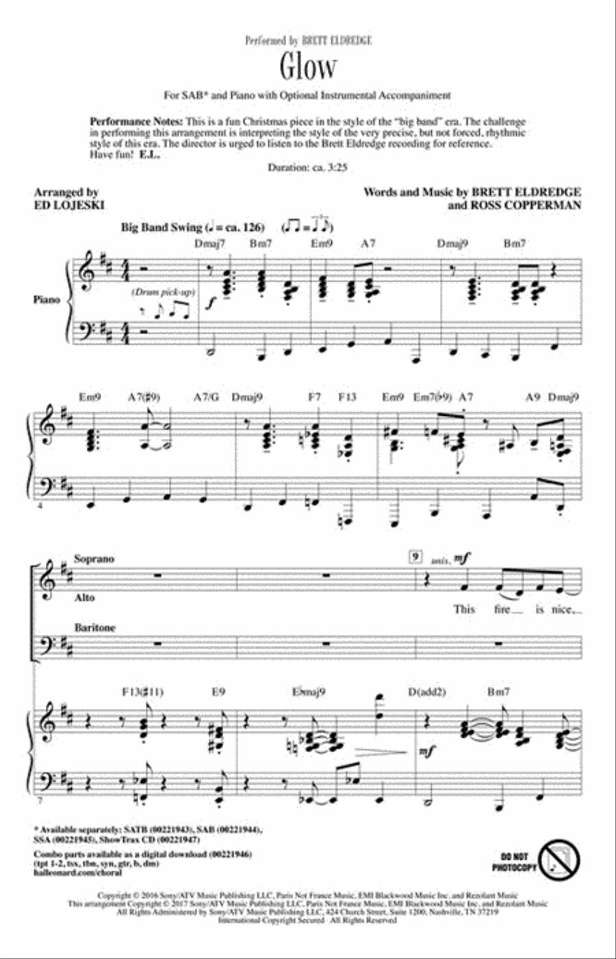 Glow 3-Part scores gallery preview page 2