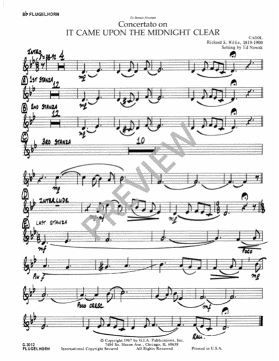 It Came upon the Midnight Clear - Instrument edition Flute scores gallery preview page 4