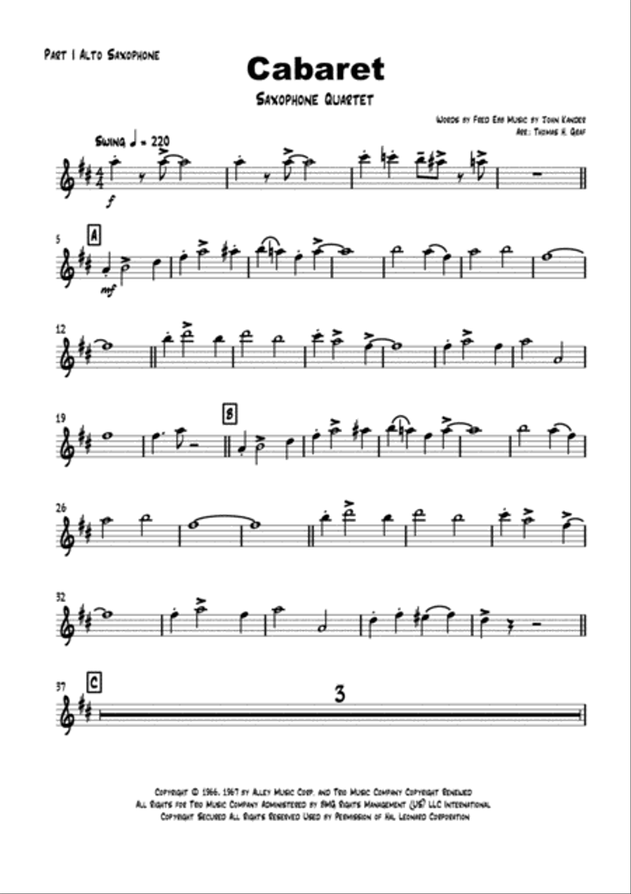 Cabaret Woodwind Quartet scores gallery preview page 5