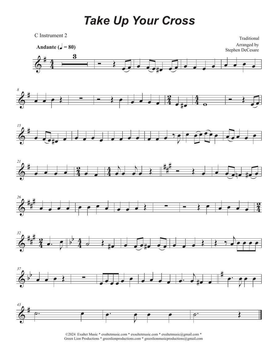 Take Up Your Cross (Duet for C-Instruments) Piano scores gallery preview page 5