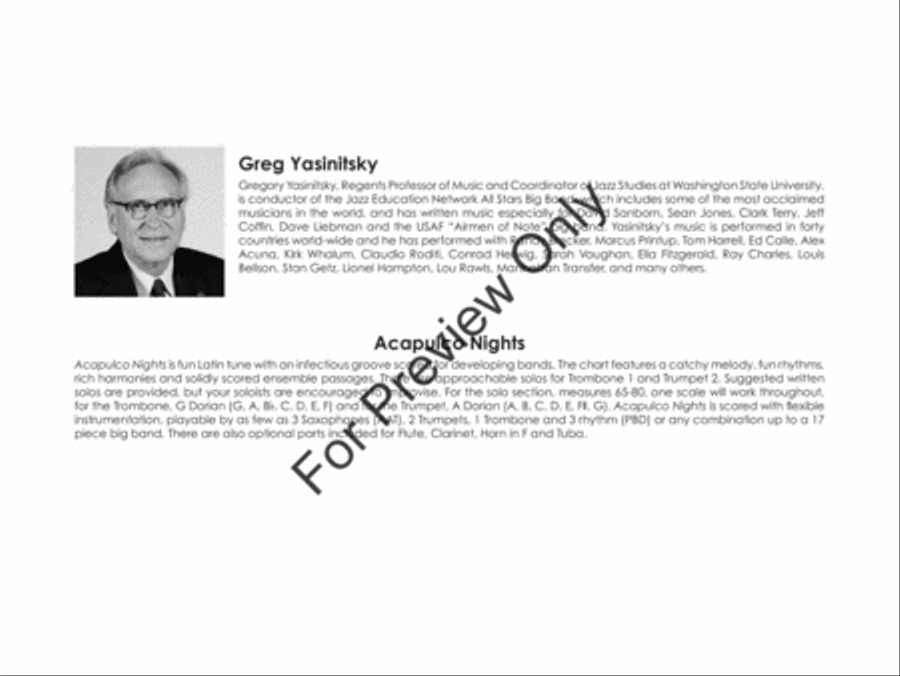 Acapulco Nights Acapulco Nights Jazz Ensemble scores gallery preview page 3