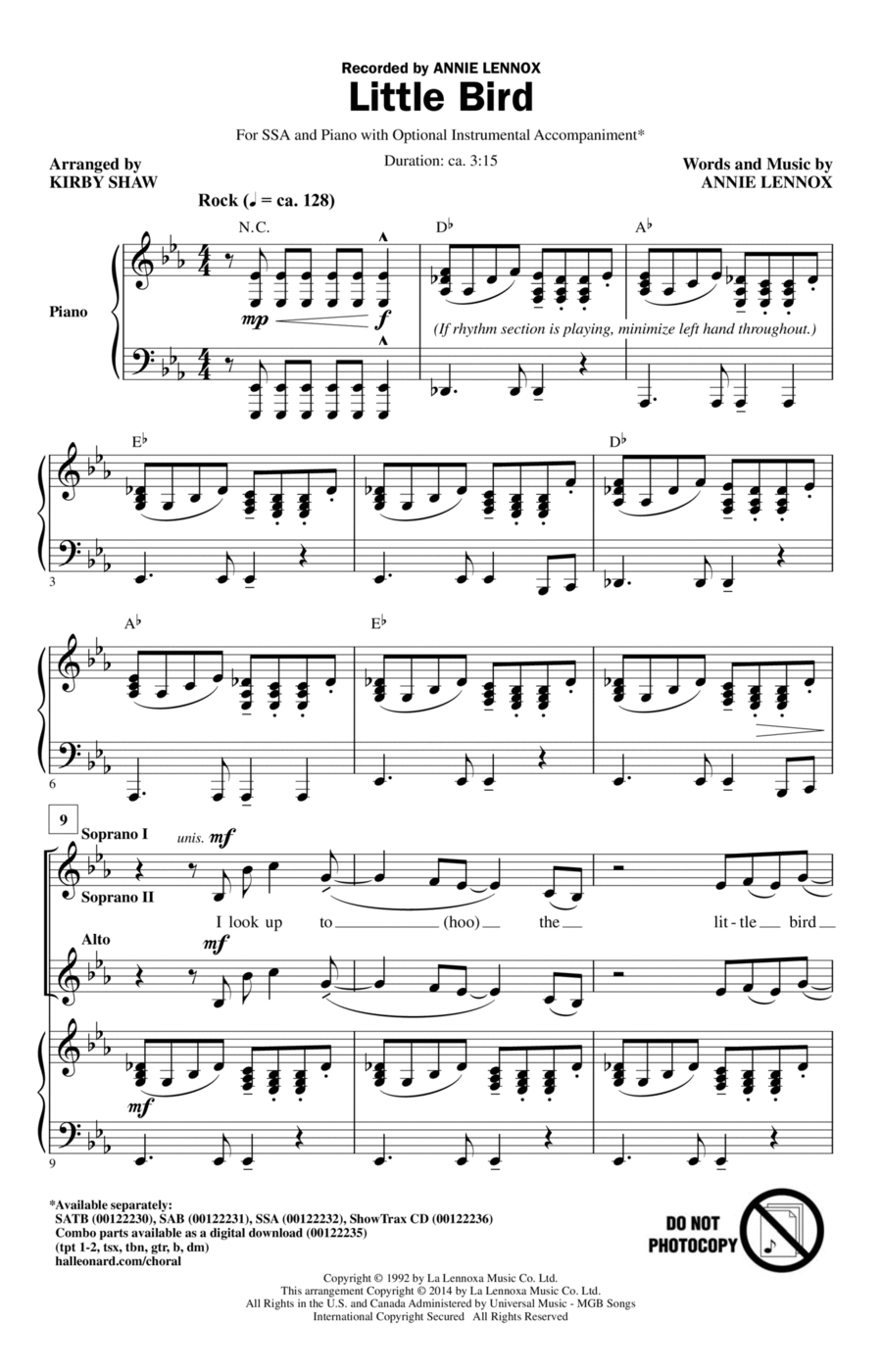 Little Bird SSA scores gallery preview page 1