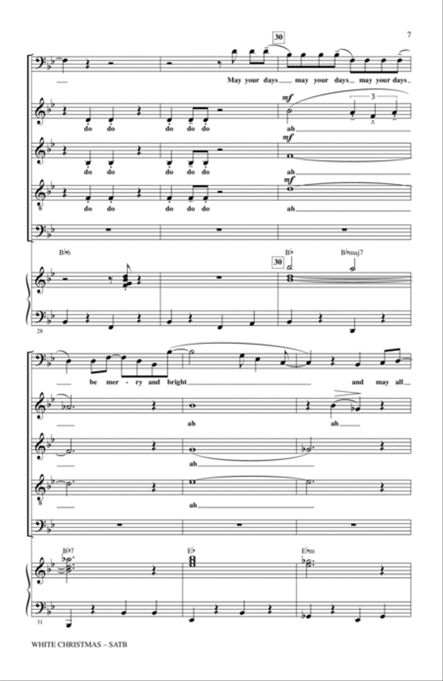 White Christmas (arr. Audrey Snyder) 4-Part scores gallery preview page 6