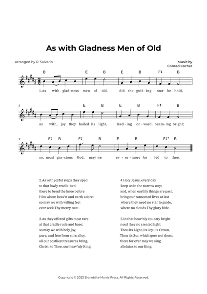 As with Gladness Men of Old (Key of B Major) image number null