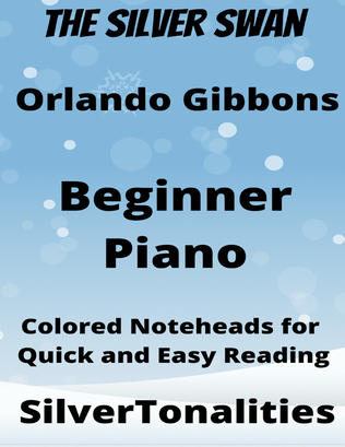 The Silver Swan Beginner Piano Sheet Music with Colored Notation