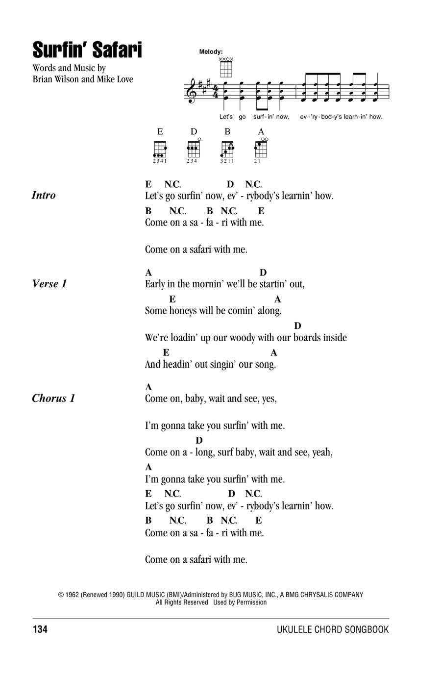 Surfin' Safari Ukulele scores gallery preview page 1