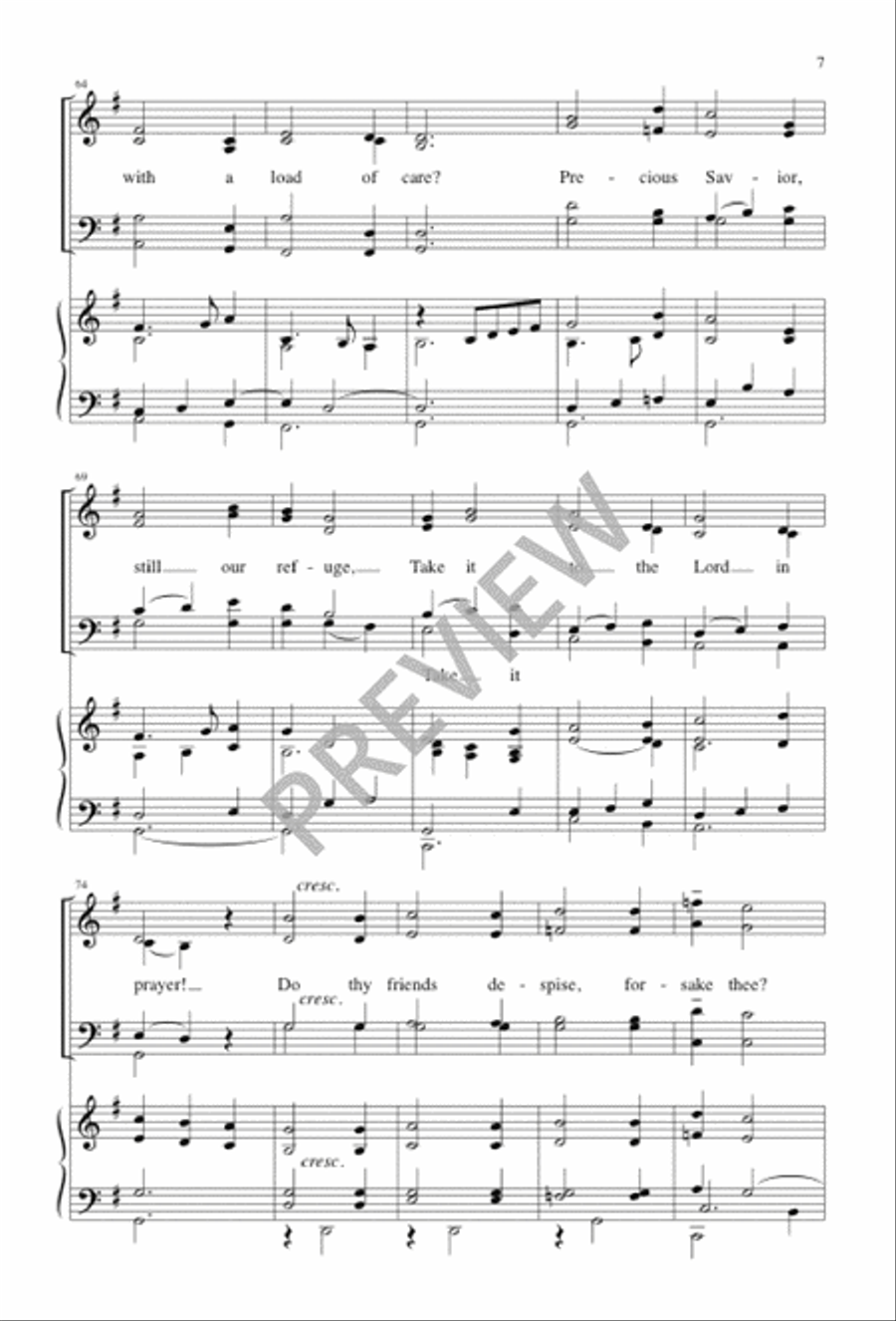 What a Friend We Have in Jesus 4-Part scores gallery preview page 7