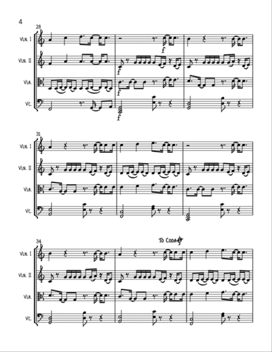 Girls Like You String Quartet scores gallery preview page 4