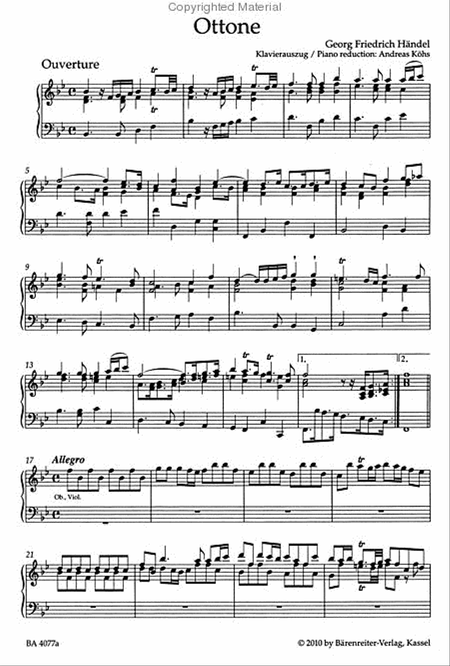 Ottone HWV 15 Bassoon scores gallery preview page 2
