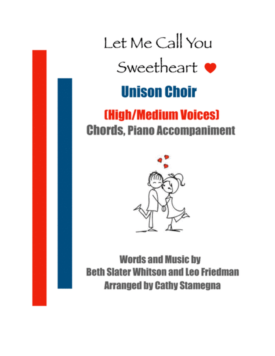 Let Me Call You Sweetheart (Unison Choir, High-Medium Voices, Chords, Piano Accompaniment) image number null
