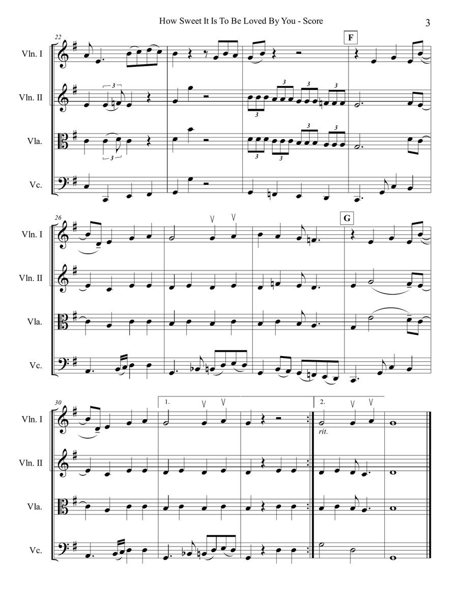 How Sweet It Is (To Be Loved By You) String Quartet scores gallery preview page 3