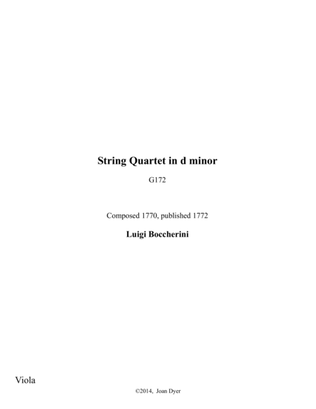 String Quartet in d minor, G. 172, viola