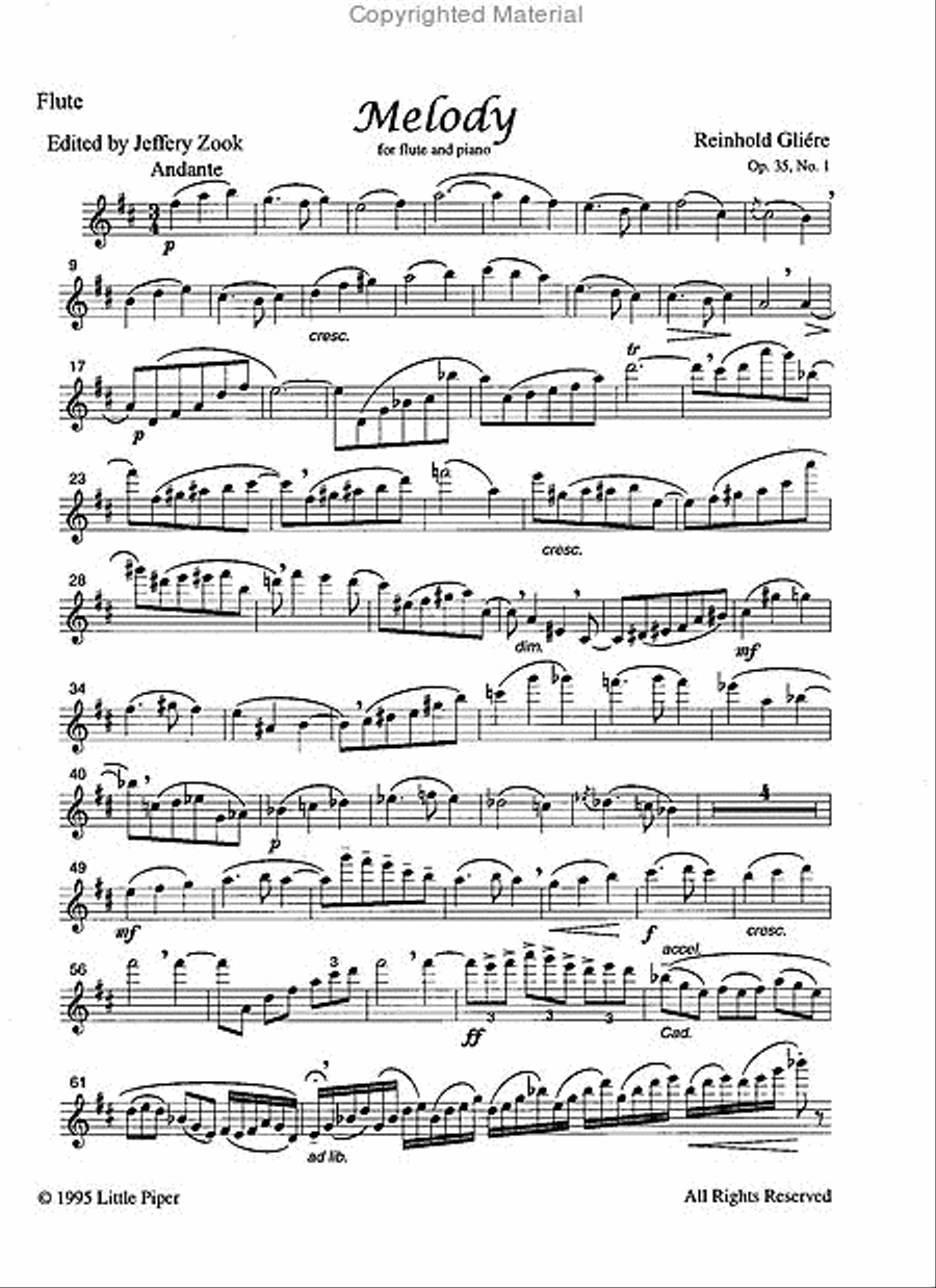 Melody Op 35, 1 Flute Solo scores gallery preview page 2