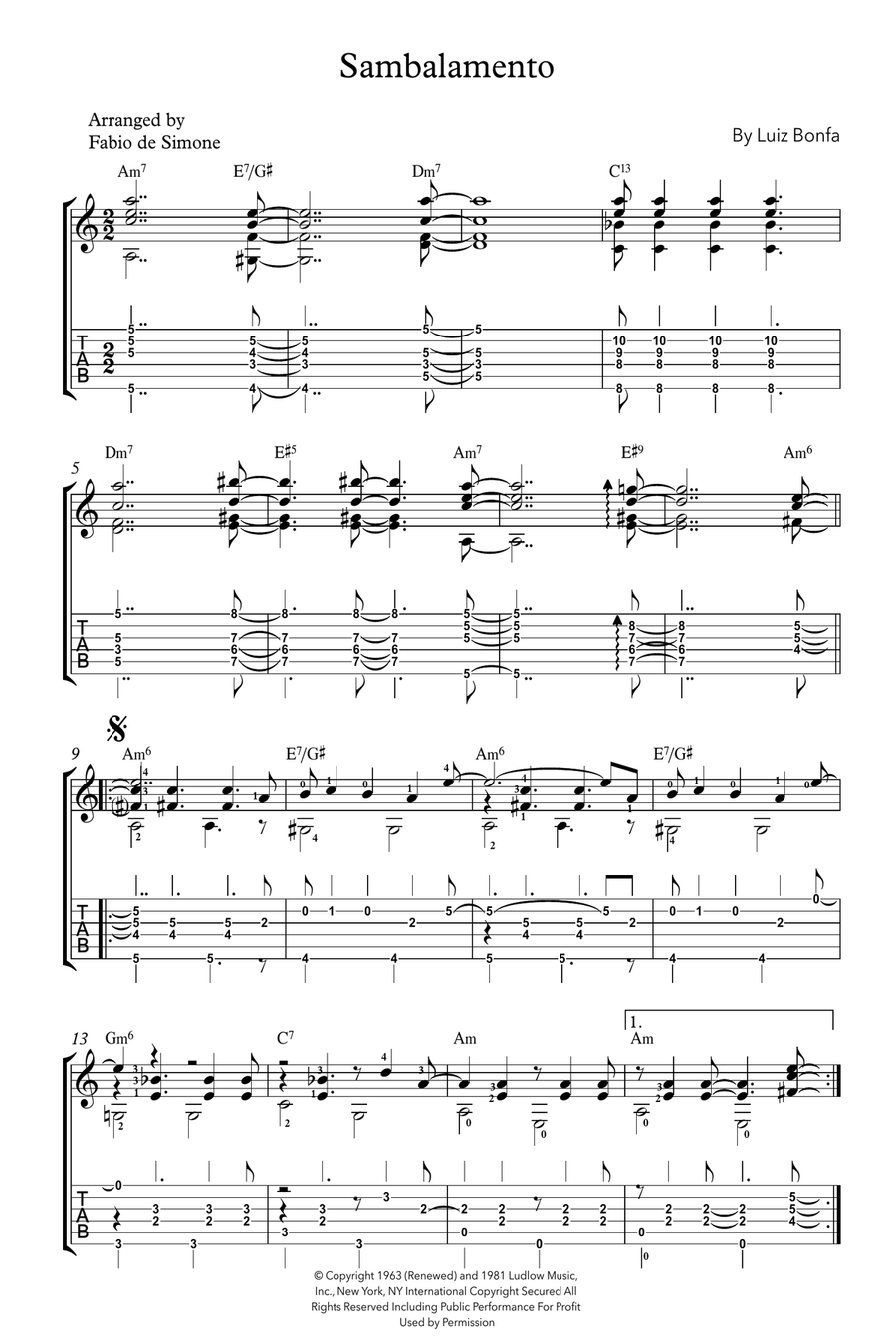 Sambalamento Electric Guitar scores gallery preview page 1
