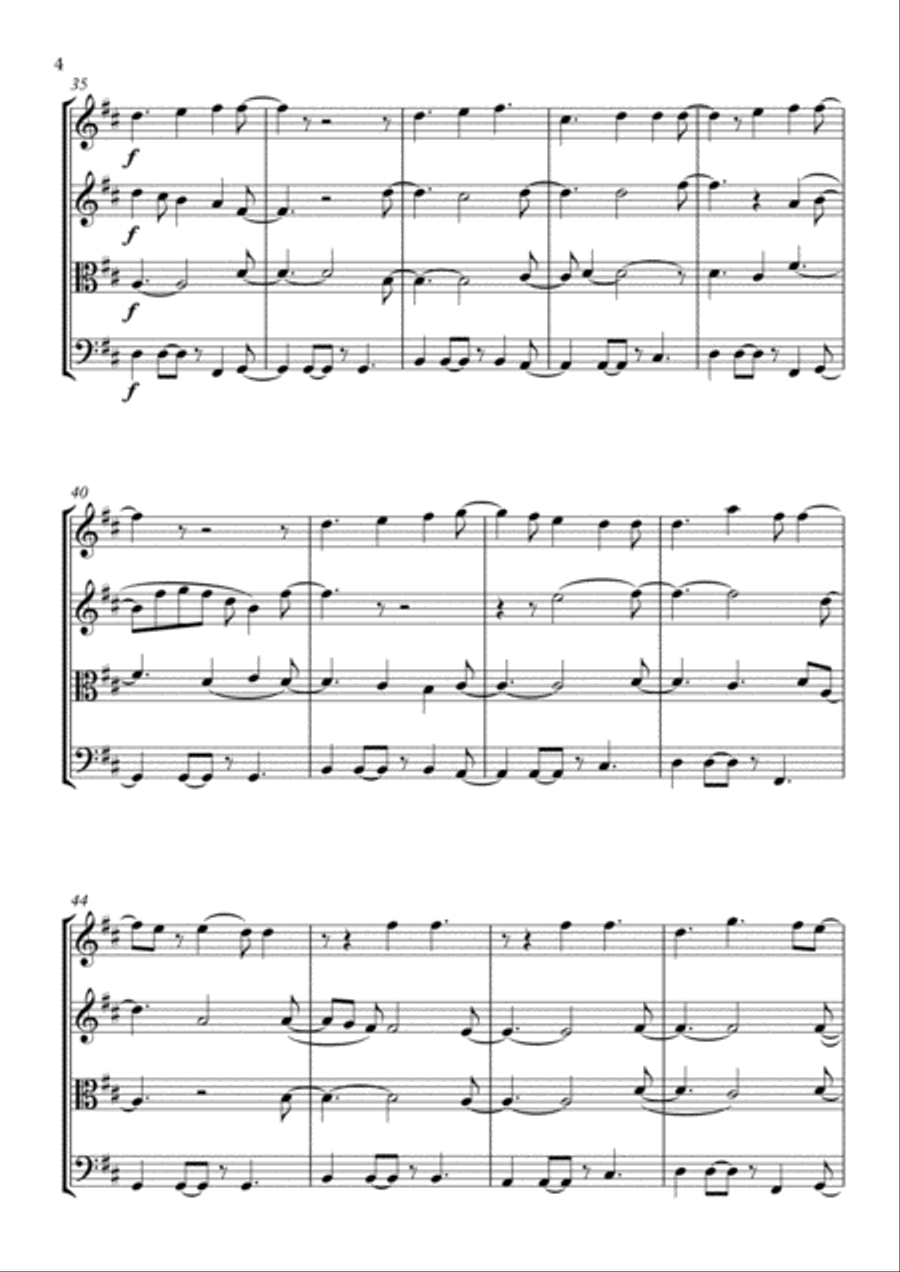 Castle On The Hill Castle On The Hill String Quartet scores gallery preview page 4