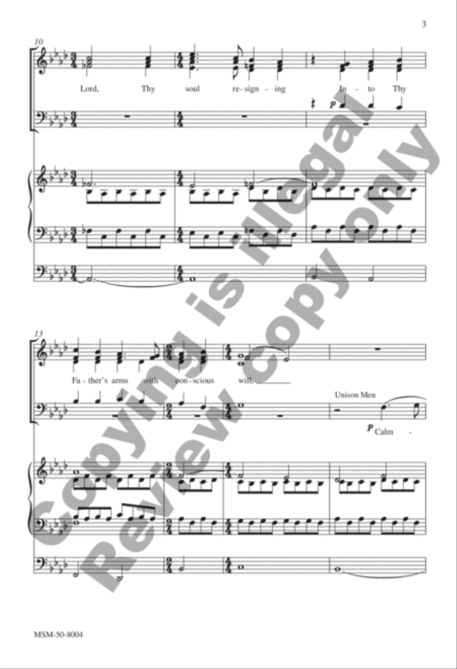 And Now, Beloved Lord, Thy Soul Resigning 4-Part scores gallery preview page 3