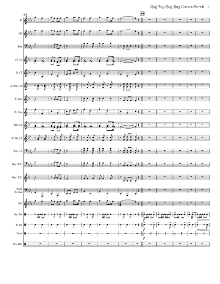 Rag Tag Rag Bag Circus March Concert Band scores gallery preview page 5