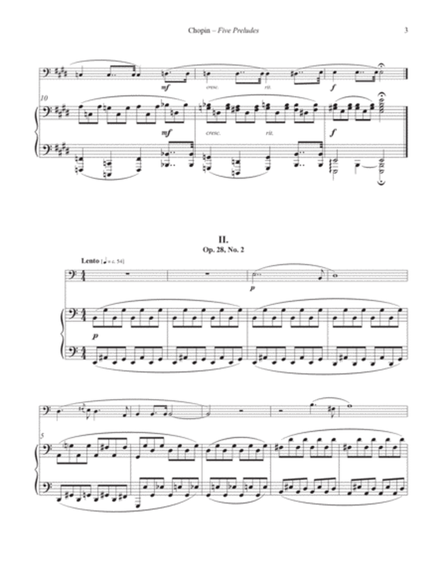 Five Preludes for Tuba or Bass Trombone and Piano from Op. 28
