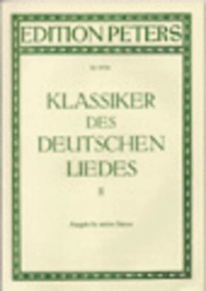 Classics of the German Lied  Sheet Music