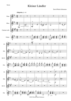 Ländler (Laendler) for flute, oboe, clarinet and guitar