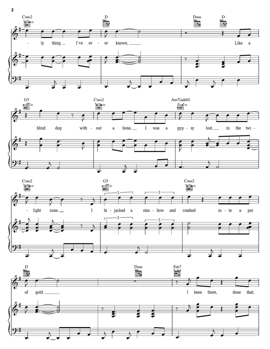 Who Says You Can't Go Home Piano, Vocal, Guitar scores gallery preview page 2