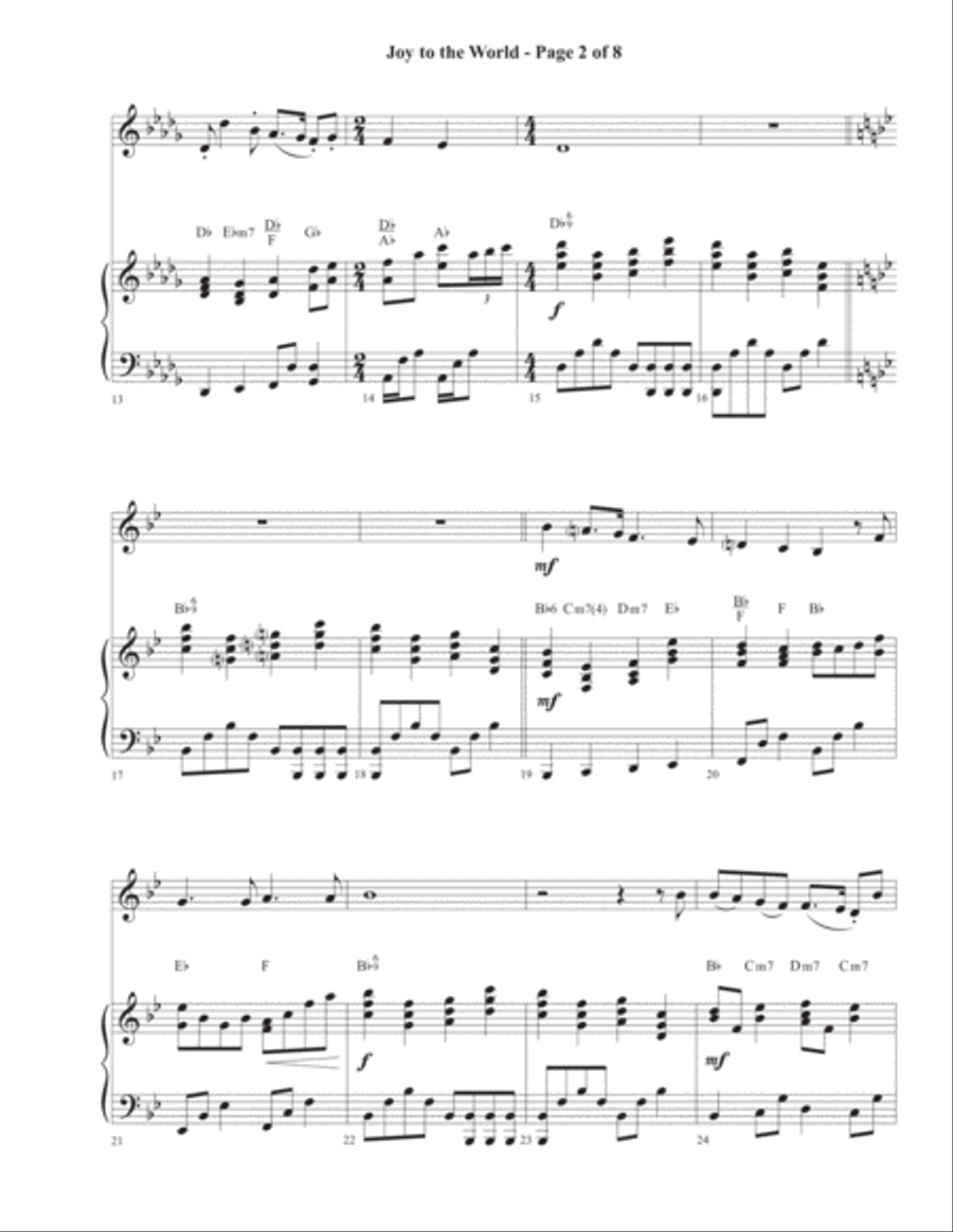 Joy to the World, with Joyful, Joyful, We Adore Thee Trumpet Solo scores gallery preview page 3