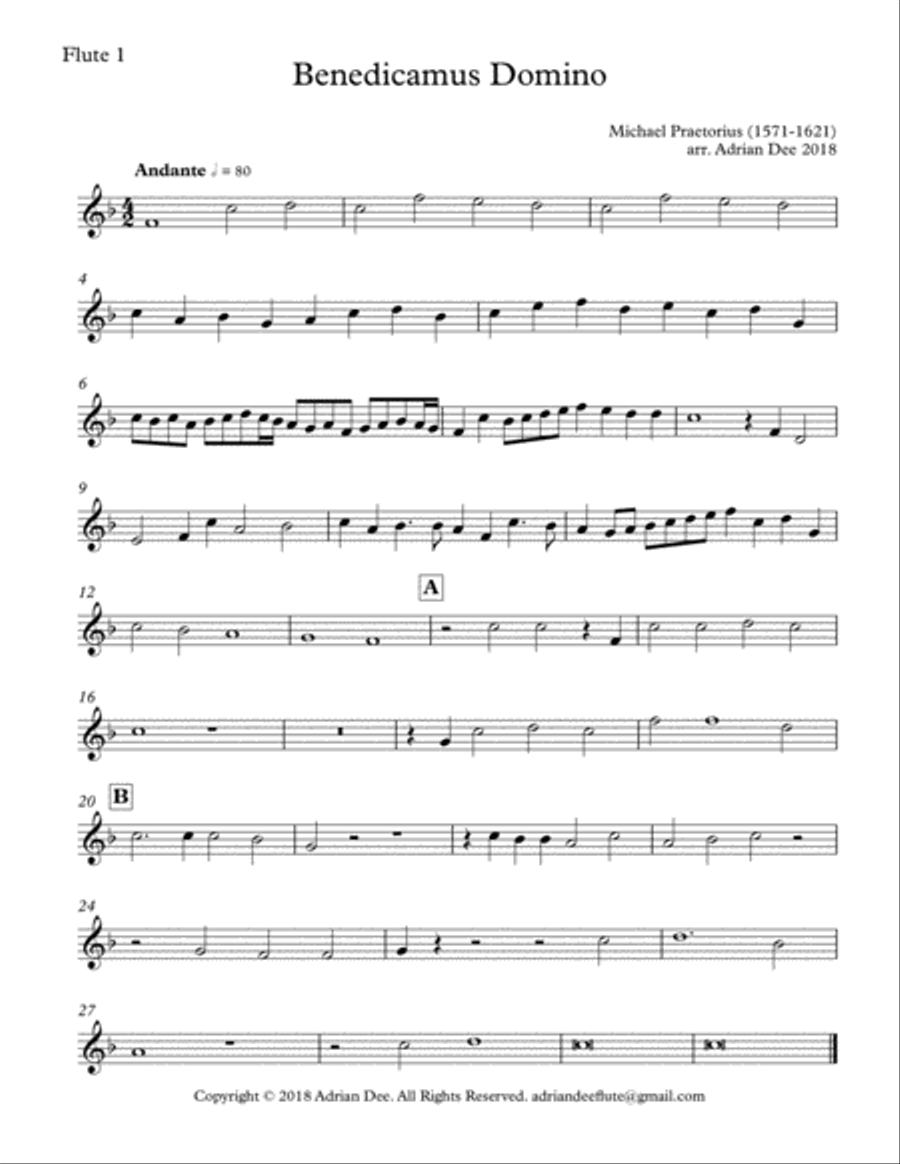 Benedicamus Domino Flute Choir scores gallery preview page 5