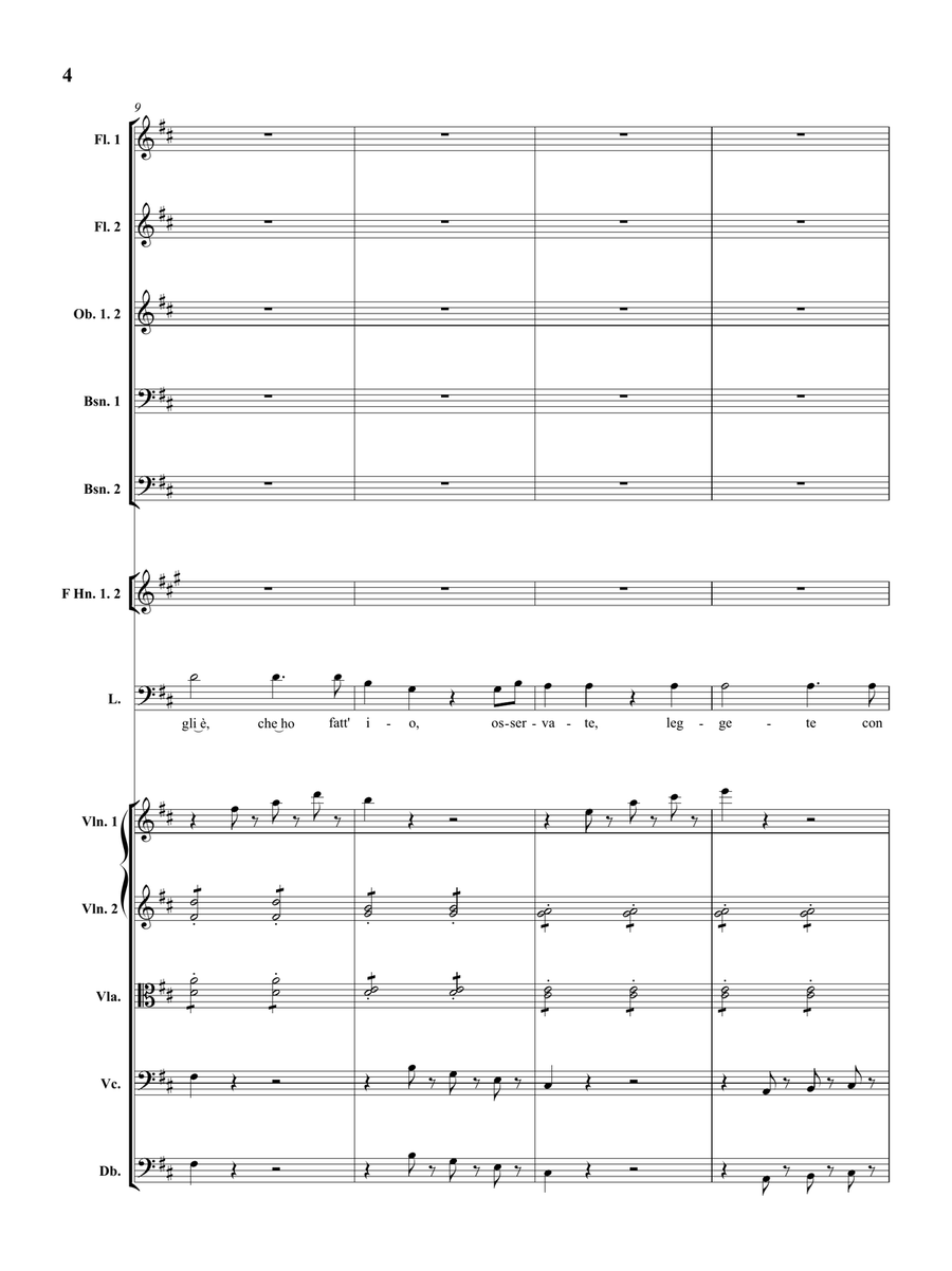 MADAMINA ('Catalog Aria' from Don Giovanni, Act I) Chamber Orchestra scores gallery preview page 5