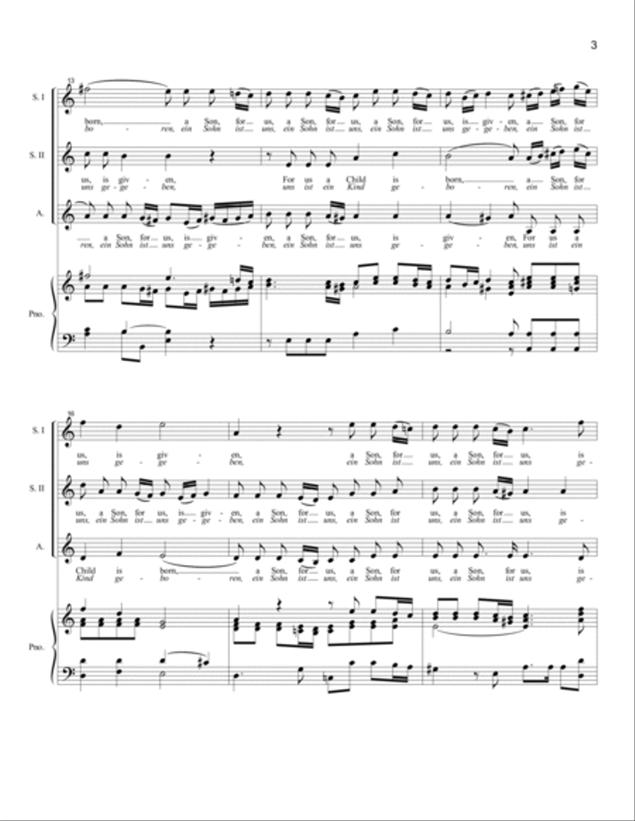 For Us a Child Is Born (SSA) SSA scores gallery preview page 3