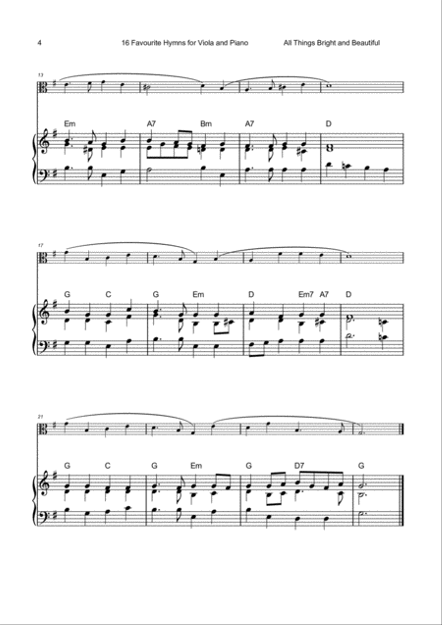 16 Favourite Hymns Vol.1 for Viola and Piano Piano scores gallery preview page 5