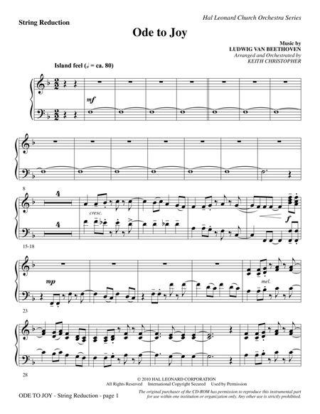 Ode To Joy (Does Not Match SATB 08752035) - Keyboard String Reduction