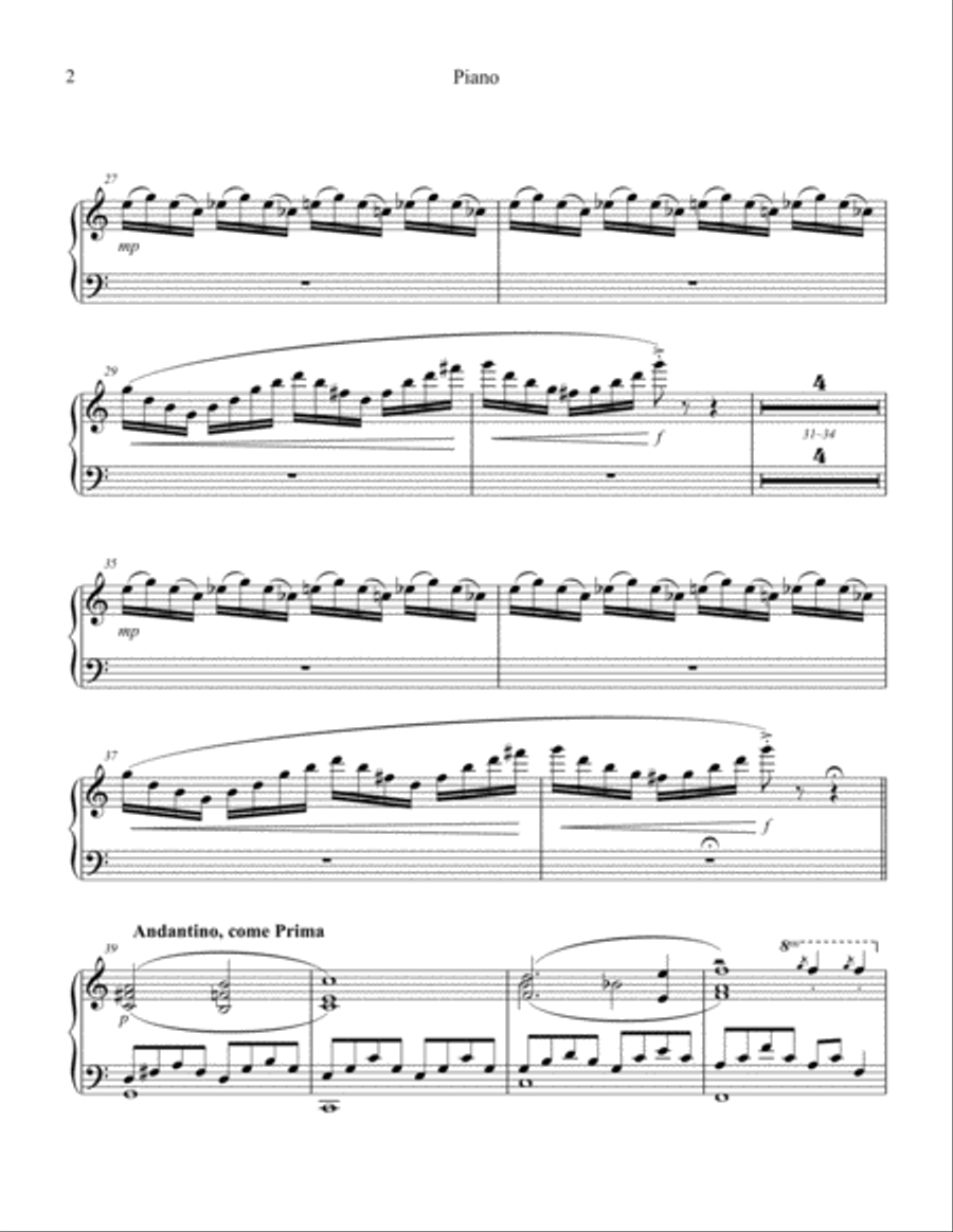 Peter and the Wolf for Brass Quintet, Piano, Percussion and Narrator Piano scores gallery preview page 13