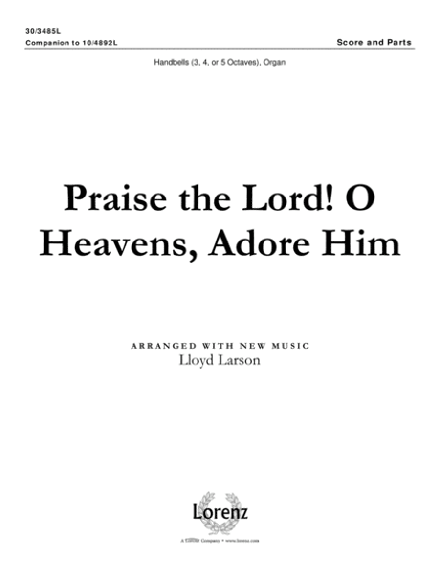 Praise the Lord! O Heavens, Adore Him - Reproducible Handbell Part 5-Octaves scores gallery preview page 2