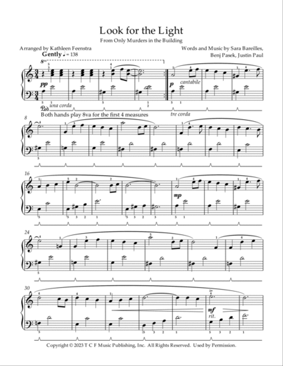 Look For The Light Easy Piano scores gallery preview page 2