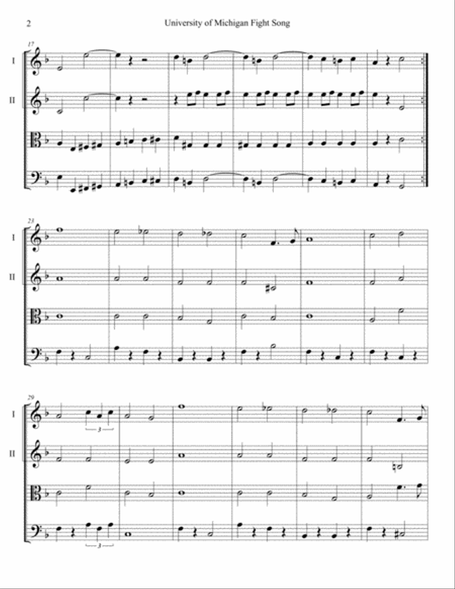 University of Michigan Fight Song Set of Parts scores gallery preview page 3