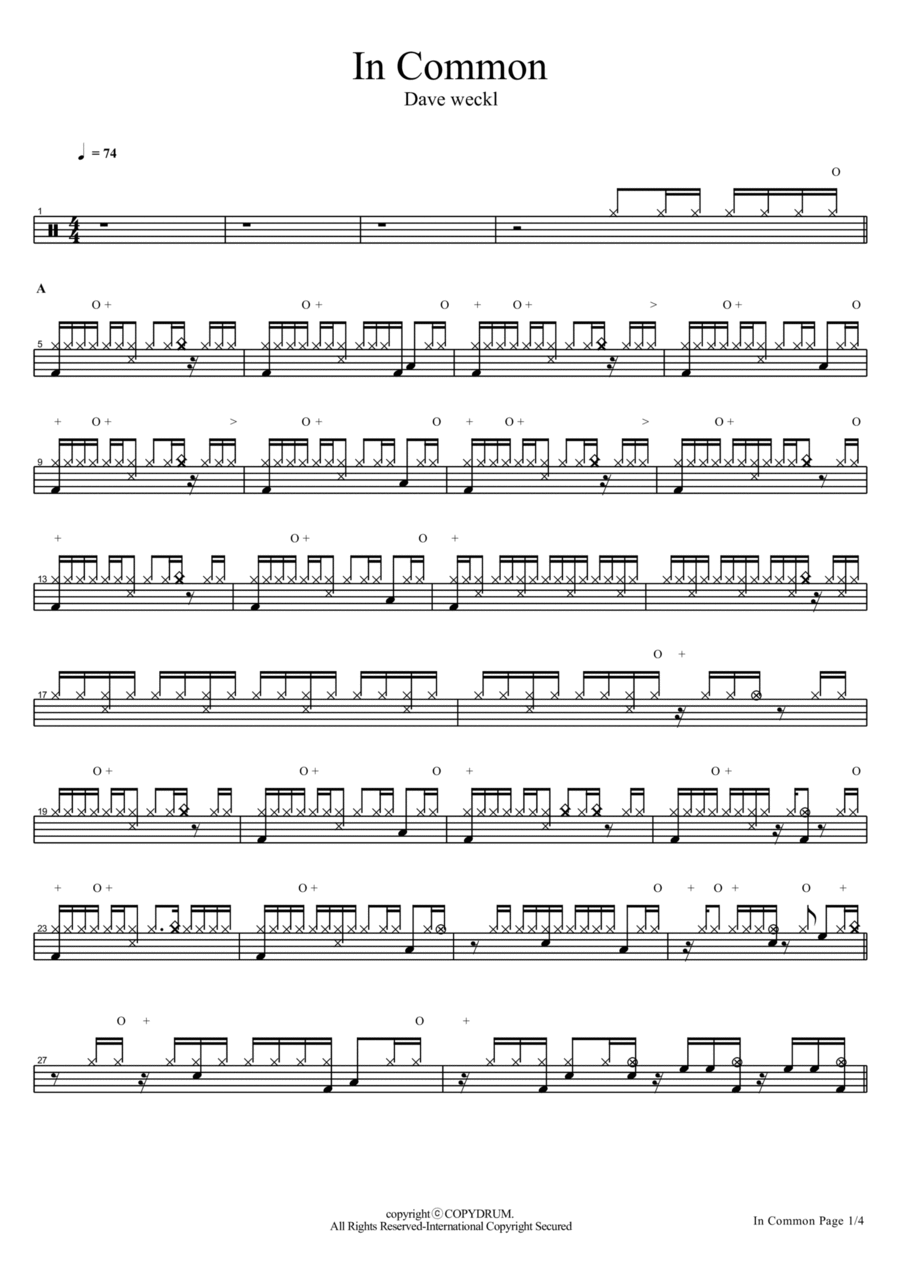 In Common Drum Set scores gallery preview page 1