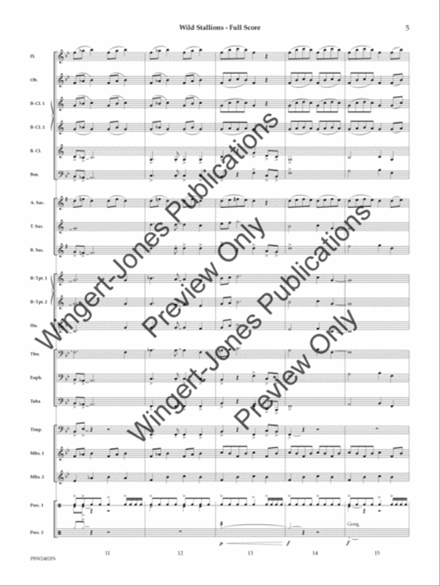 Wild Stallions (Score) Concert Band scores gallery preview page 6