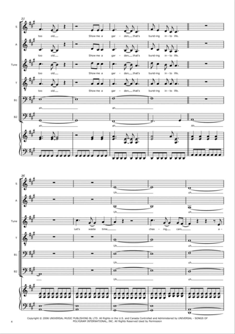 Chasing Cars 4-Part scores gallery preview page 4