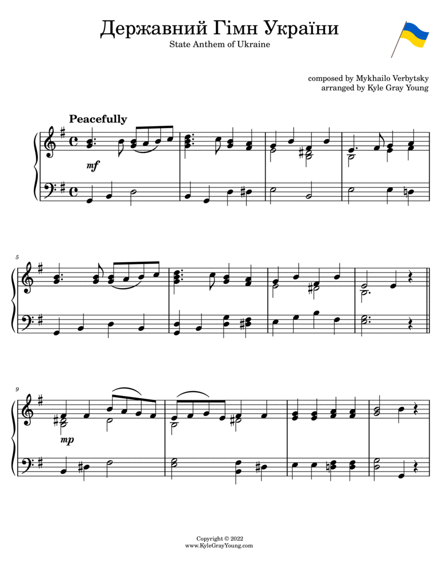 State Anthem Of Ukraine (intermediate piano) image number null